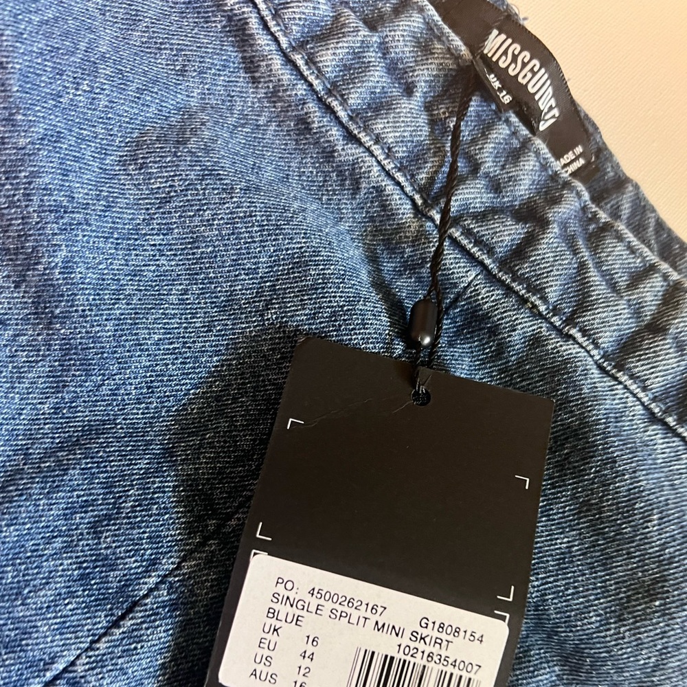 Misguided stretch denim mini skirt